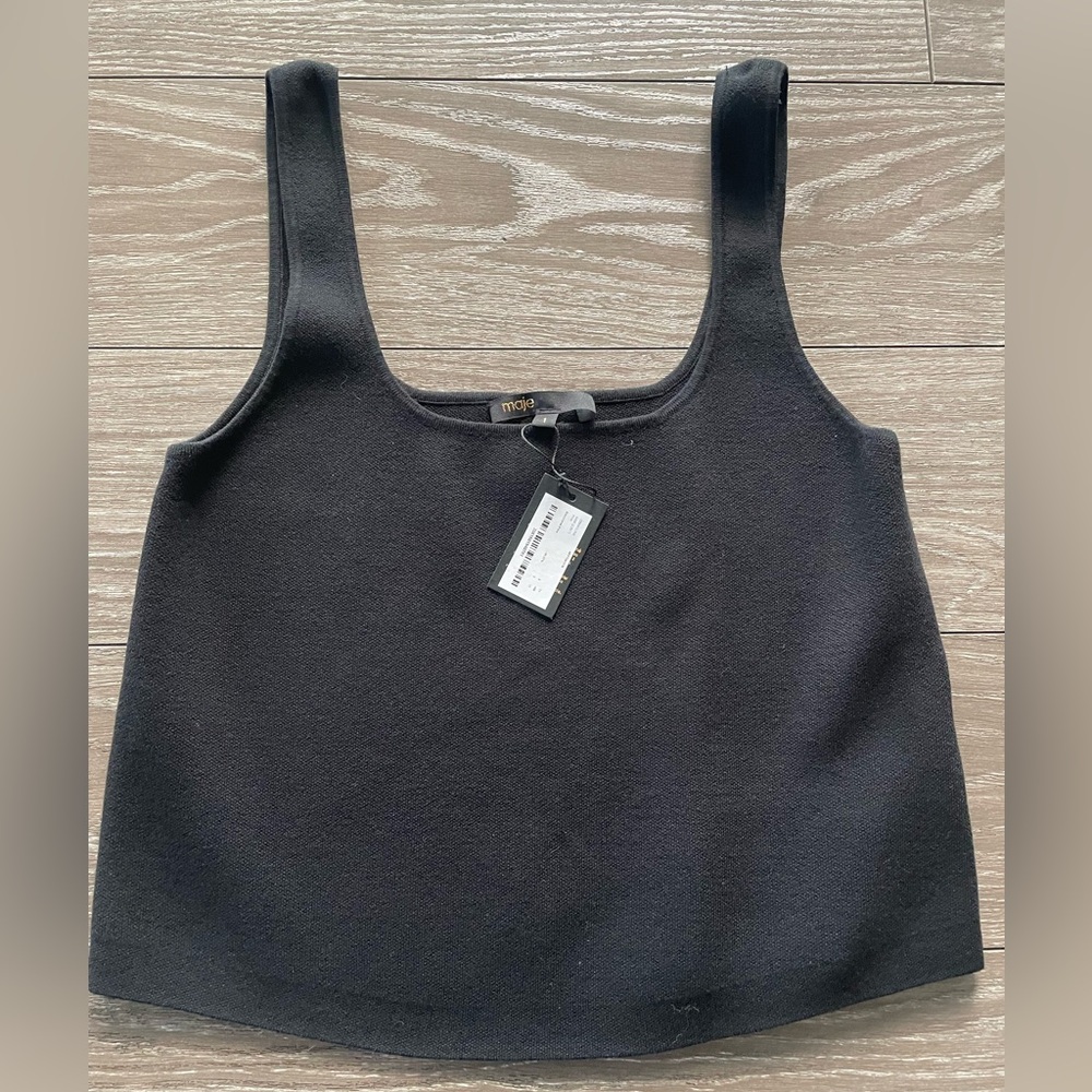 Maje Black Women's Knit Tank Top